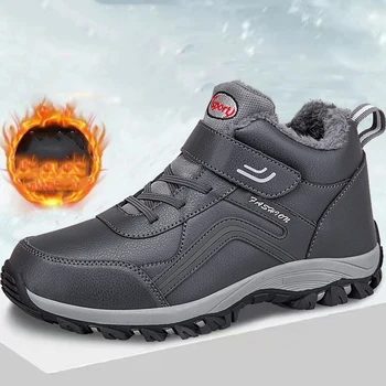 Водонепроницаемые мужские ботинки, очень теплые зимние кожаные ботинки, женские кроссовки, ботильоны для походов на открытом воздухе, рабочая обувь