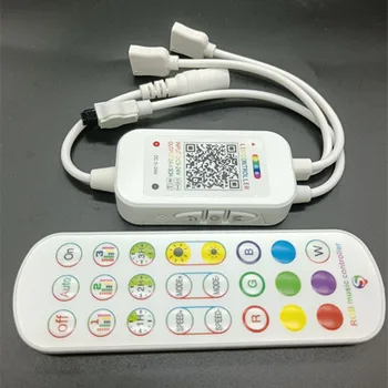 Смарт-приложение с 24 клавишами, цветной контроллер Bluetooth, градиент с музыкальной кнопкой Подходит для подключения светодиодного освещения бара 5-24 В 5050 В