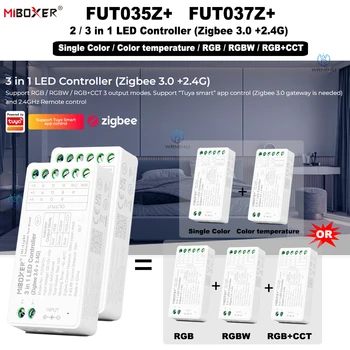Miboxer DC12-24V светодиодный контроллер Zigbee 3.0 + 2.4G FUT035Z + 2 В 1 Двойной белый одноцветный FUT037Z + 3 В 1 RGB RGBW RGB + CCT
