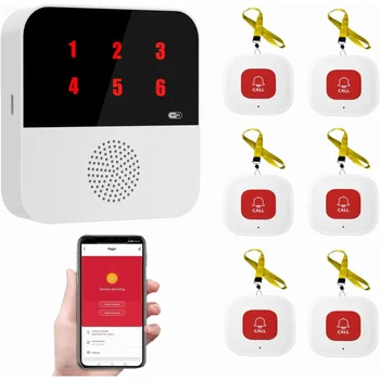 Wi-Fi Пейджер сиделки Кнопка вызова медсестры для пожилых людей Цифровой дисплей Система оповещения больницы Звонок Смарт-приложение для ресторана