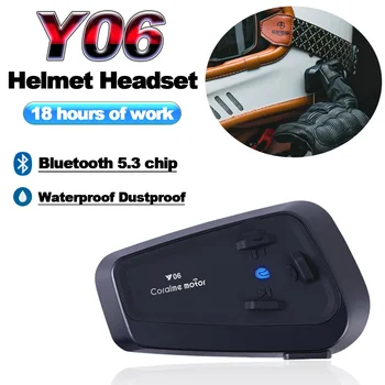 Y06 Мотоциклетный Шлем Гарнитура Bluetooth 5.3 Мотоциклетная Беспроводная Практическая Гарнитура Для Разговора Водонепроницаемые Мотоциклетные Наушники